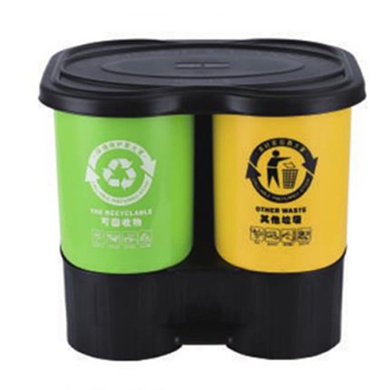 塑料分類腳踏垃圾桶