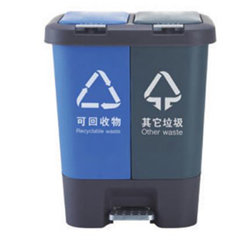 塑料分類腳踏垃圾桶