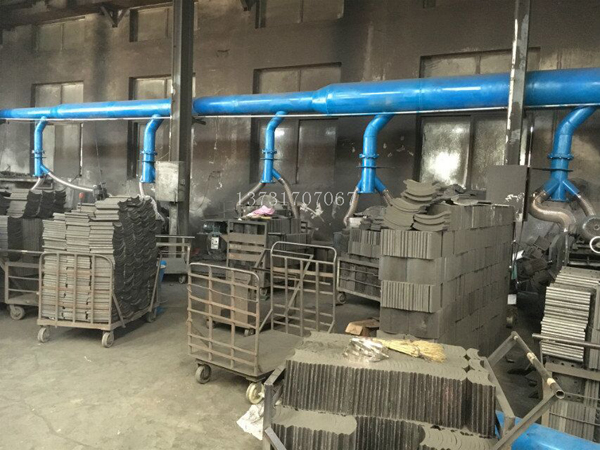 衡水故城縣刹車片（piàn）廠車間安（ān）裝集中布袋除塵係統