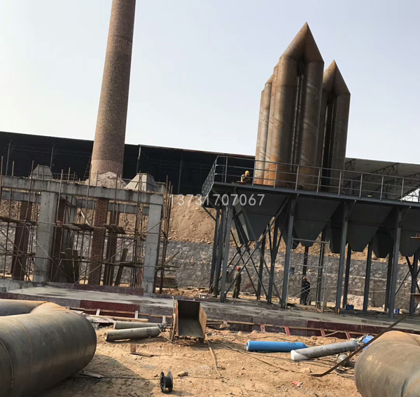 湖南嶽陽頁岩磚廠布袋除塵器施工中