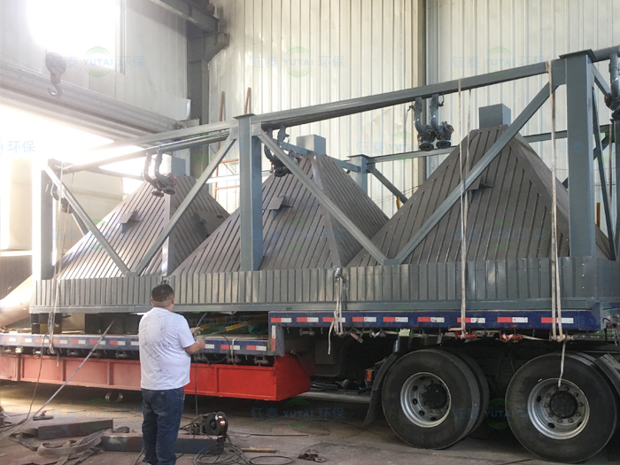 河南濟源礦渣微粉烘幹係統布袋除塵器發貨