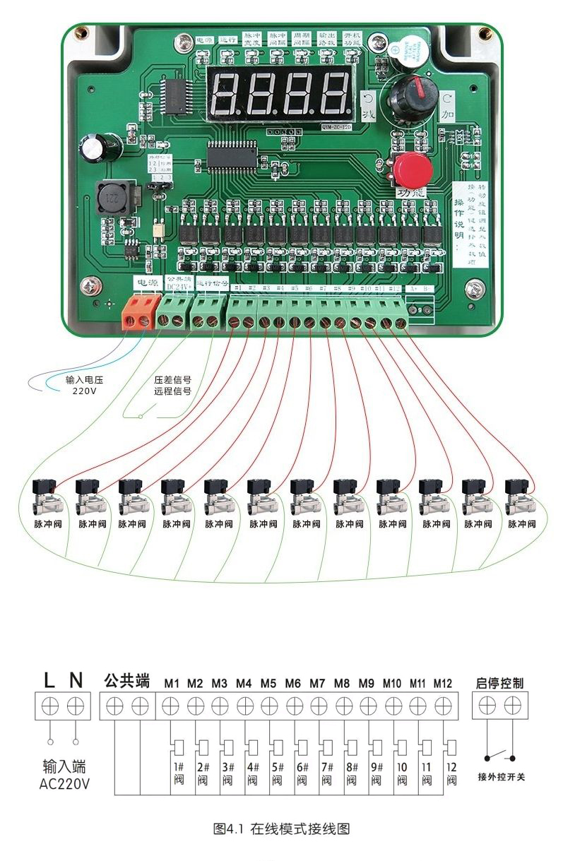 布袋除塵器電磁（cí）脈衝閥接線圖