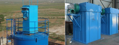 北京三河混凝土攪拌站定購的倉頂除塵器（qì）已安裝完畢