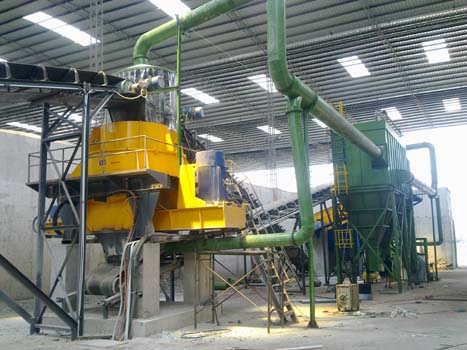 湖北黃石幹（gàn）混砂漿機製砂生產線布袋（dài）除塵器（qì）發貨